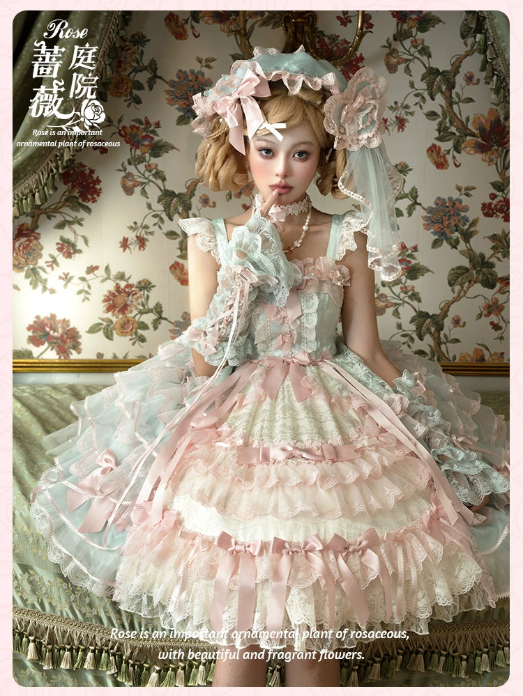 [Pre-orders available until 10/16] Rose Courtyard lace and ribbon jumper skirt