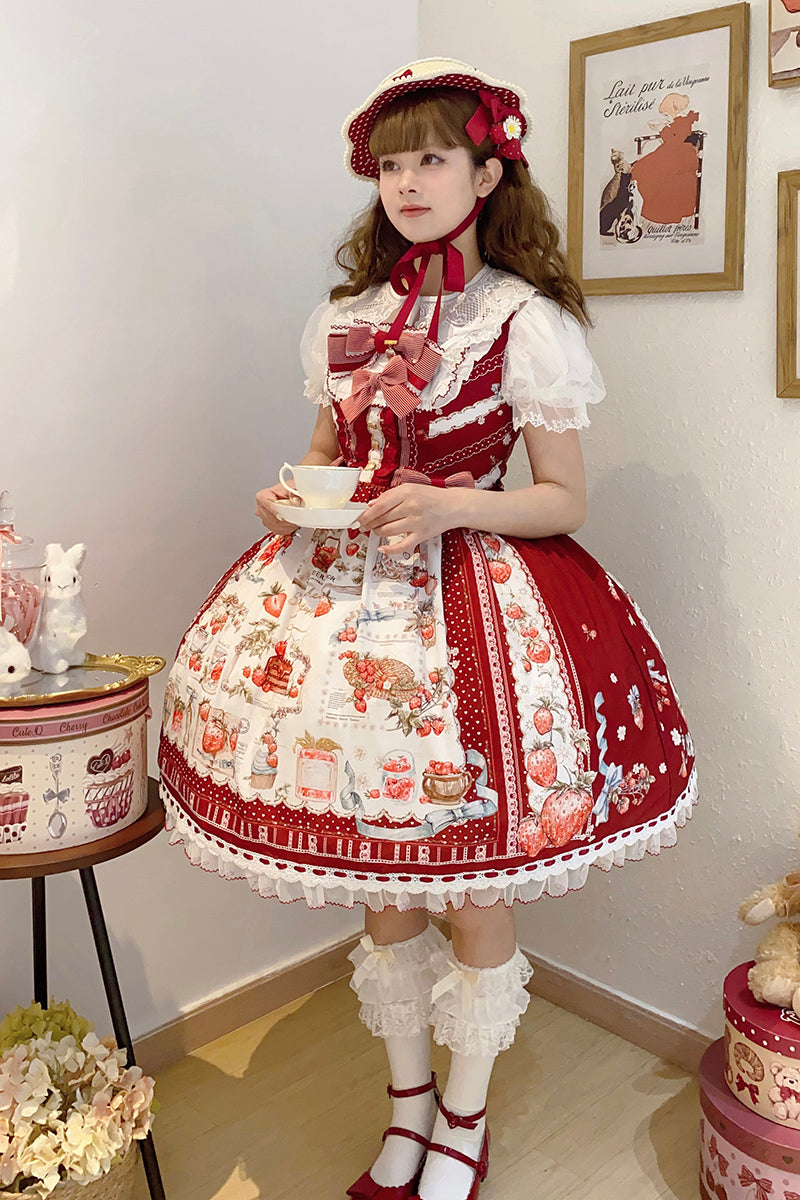 Strawberry Manor プリントジャンパースカート
