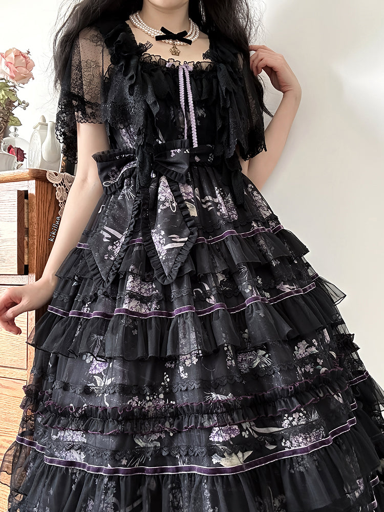 【受注予約3/12まで】The Veil of the Flora ティアードジャンパースカート