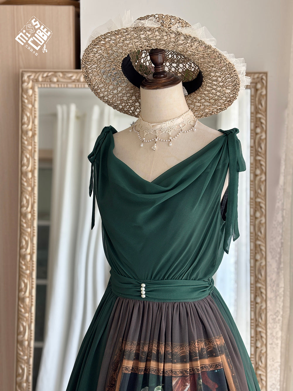 【予約販売】Elegance Greek 油彩画風プリントジャンパースカート・新色
