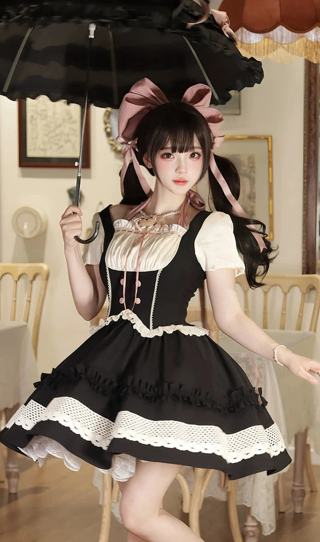 Sweetheart fake layered dress