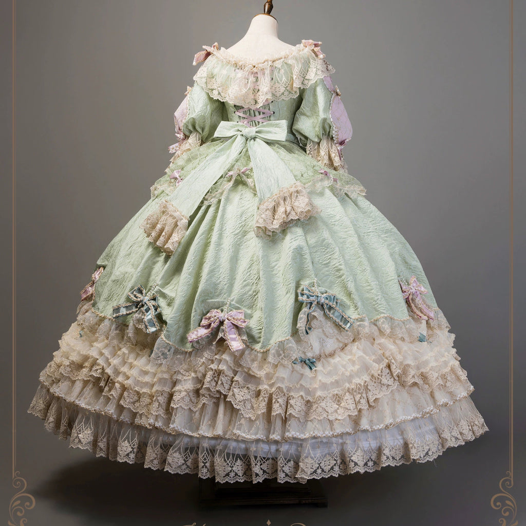 【受注予約6/26まで】Mirror Snow White プリンセスロングドレス・パステルグリーン
