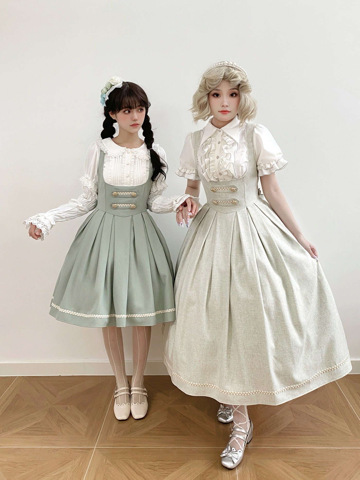 [Pre-orders available until 9/29] Bright Moon Corset Jumper Skirt, Plain Type [Light Gray]