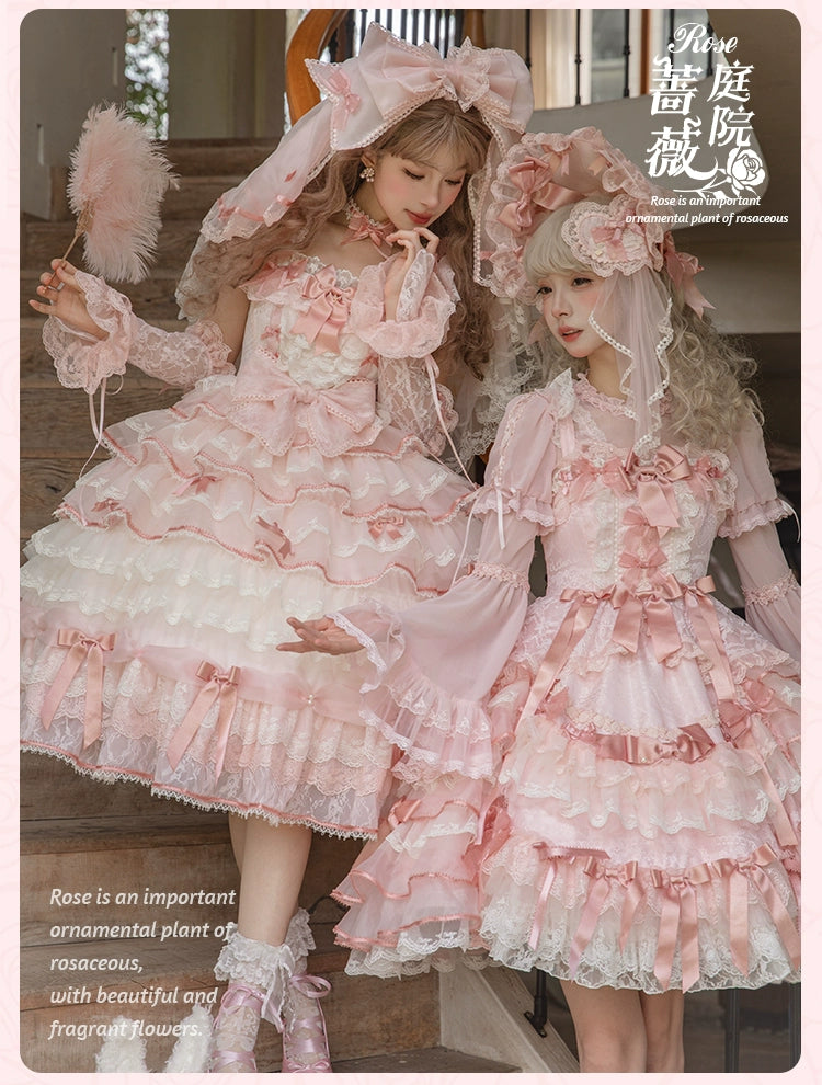 [Pre-orders available until 10/16] Rose Courtyard lace and ribbon jumper skirt