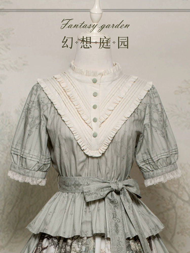 [Sales period ended] Fantasy Garden Stand Collar Top