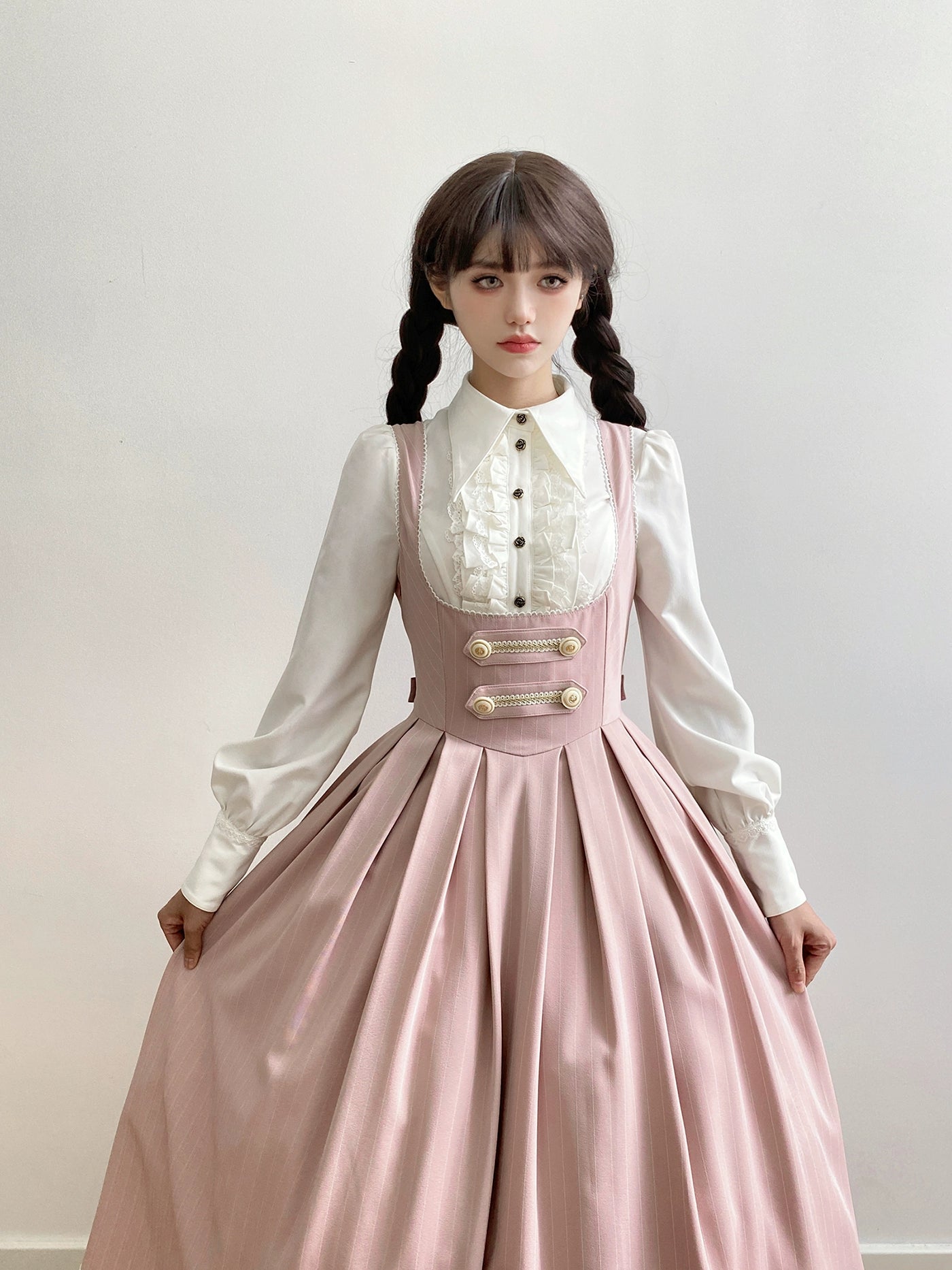 [Pre-orders available until 9/29] Bright Moon Corset Jumper Skirt Stripe [Pink]