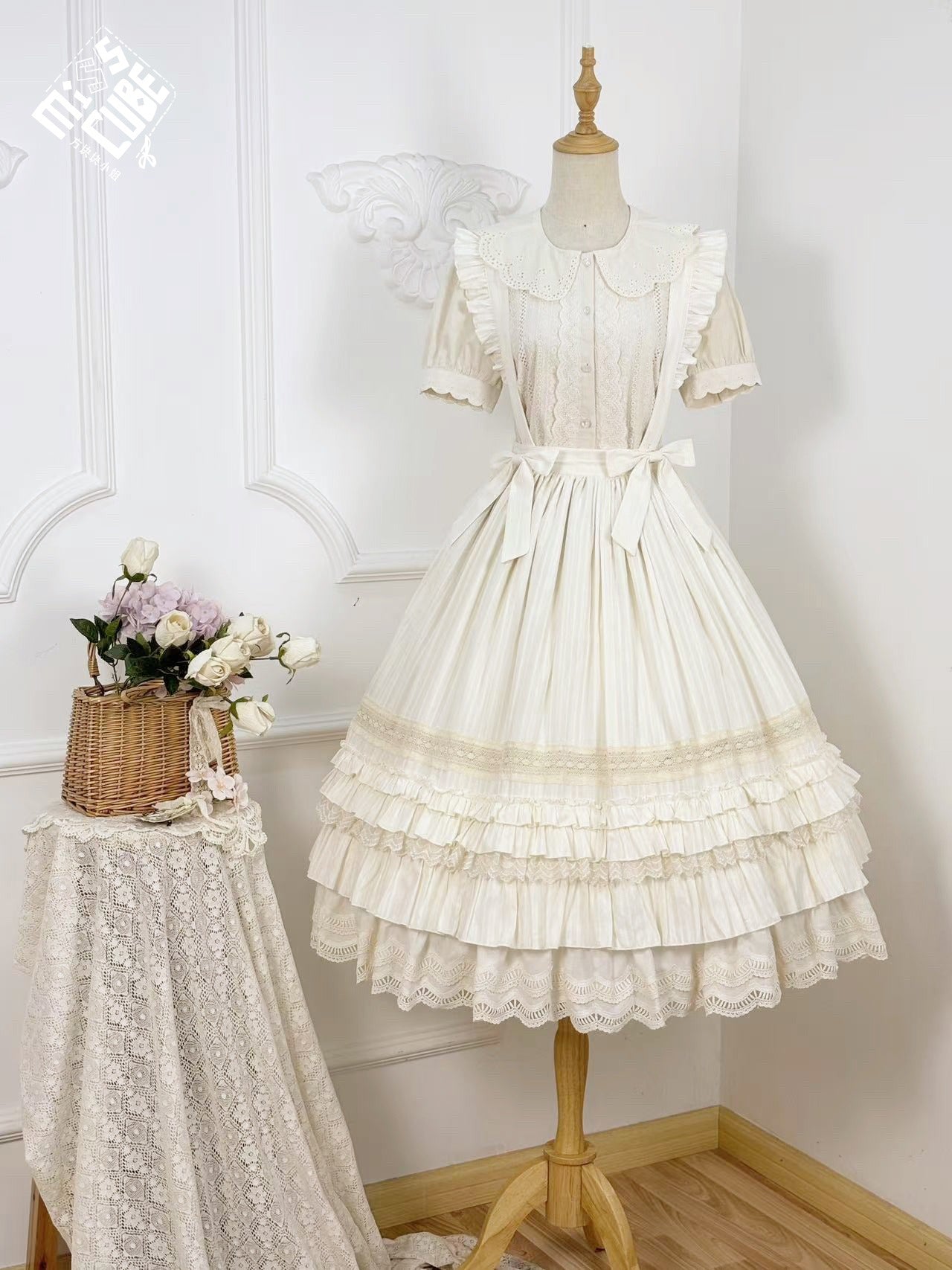 【予約販売】Sweetie Sheep ショルダーストラップ付きスカート・無地タイプ