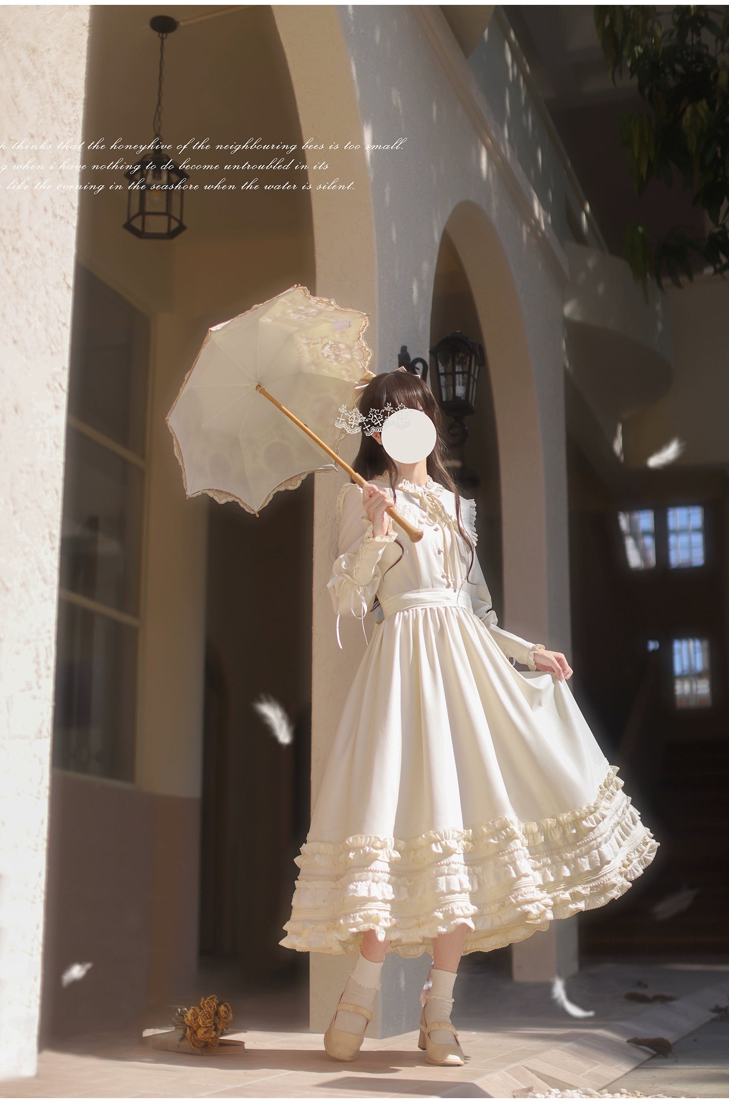 三角襟の花刺繍フリルワンピース – ロリータファッション通販RonRon 三角襟の花刺繍フリルワンピース – ロリータファッション通販RonRon