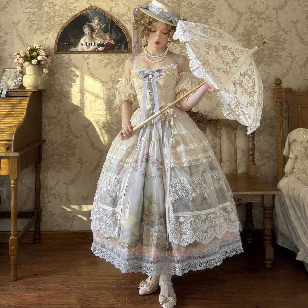 [Pre-orders available until 2/26] Romantic Rose Print Jumper Skirt
