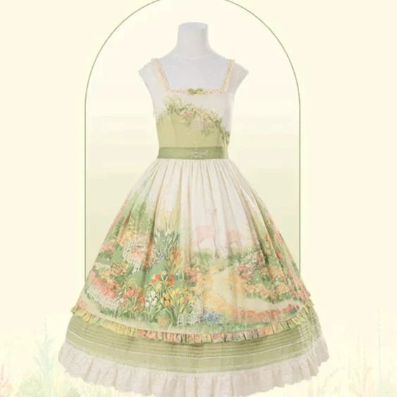 【再販・受注予約2/12まで】Fragrant Grass プリントジャンパースカート