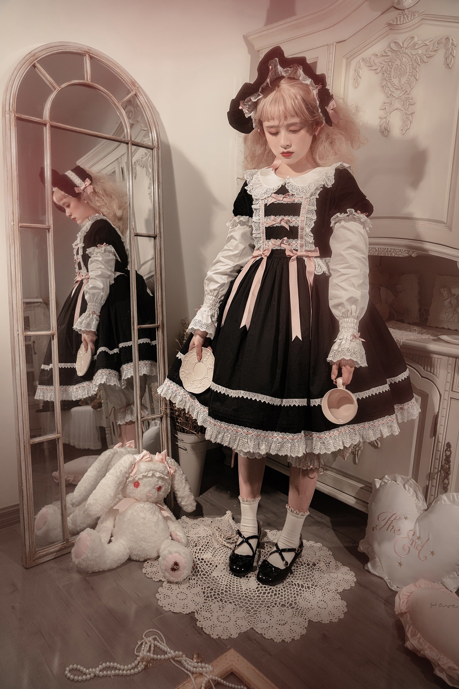 【受注予約5/21まで】Laura's Doll 付け袖付ワンピース・全5色