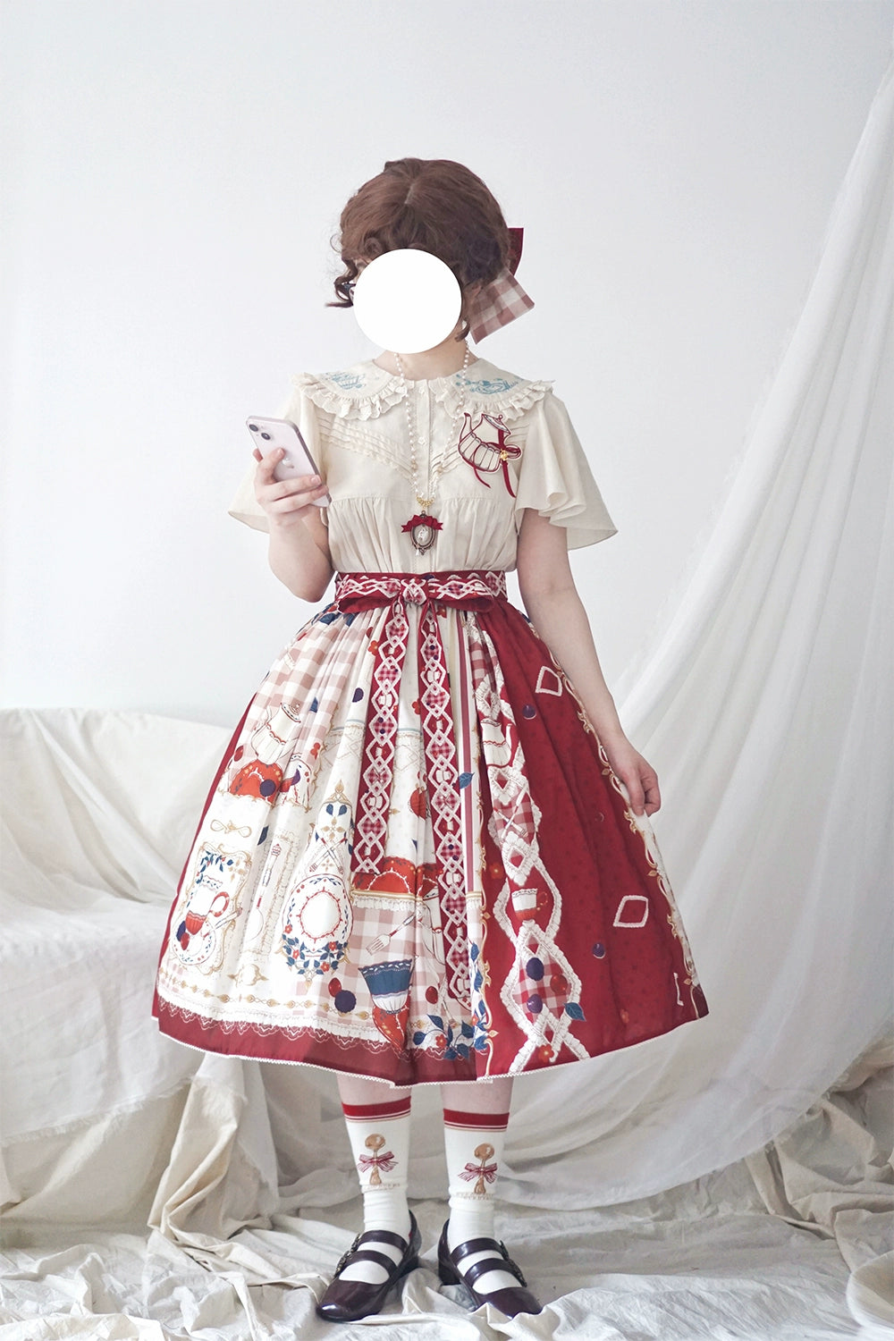 【予約販売】Picnic Tea Party 2wayサロペットスカート