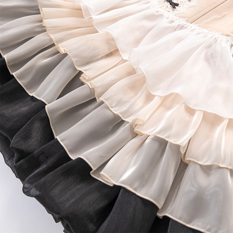 白鳥の湖 グラデーションカラーのバレエ風ジャンパースカート
