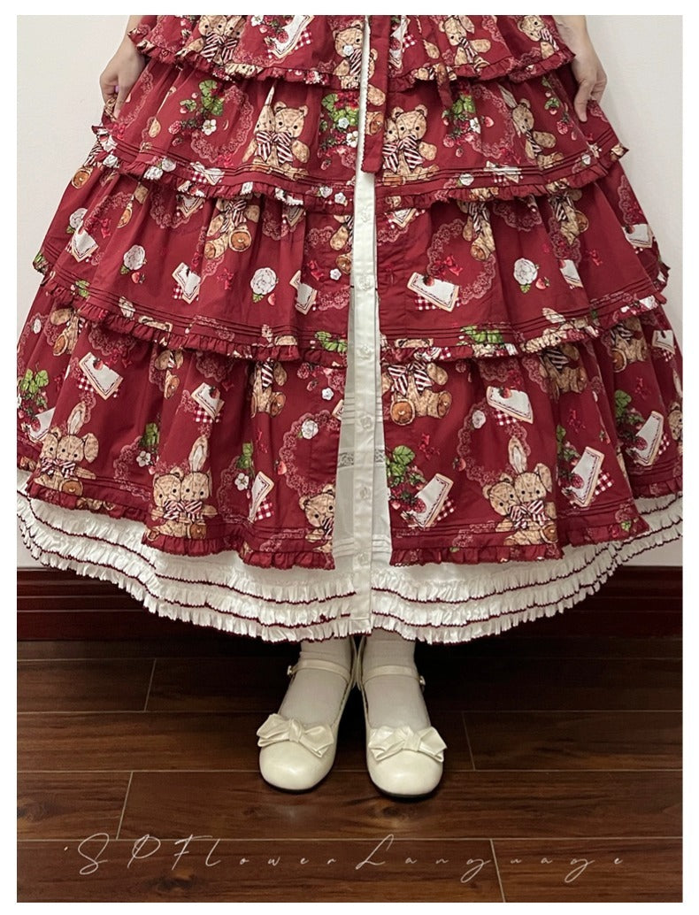 [Only available with simultaneous purchase] Camellia Berry inner skirt