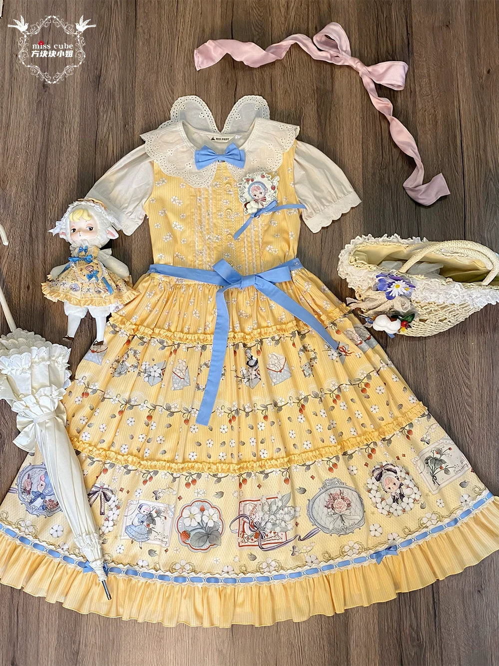 【予約販売】Sweetie Sheep フェイクレイヤードワンピース
