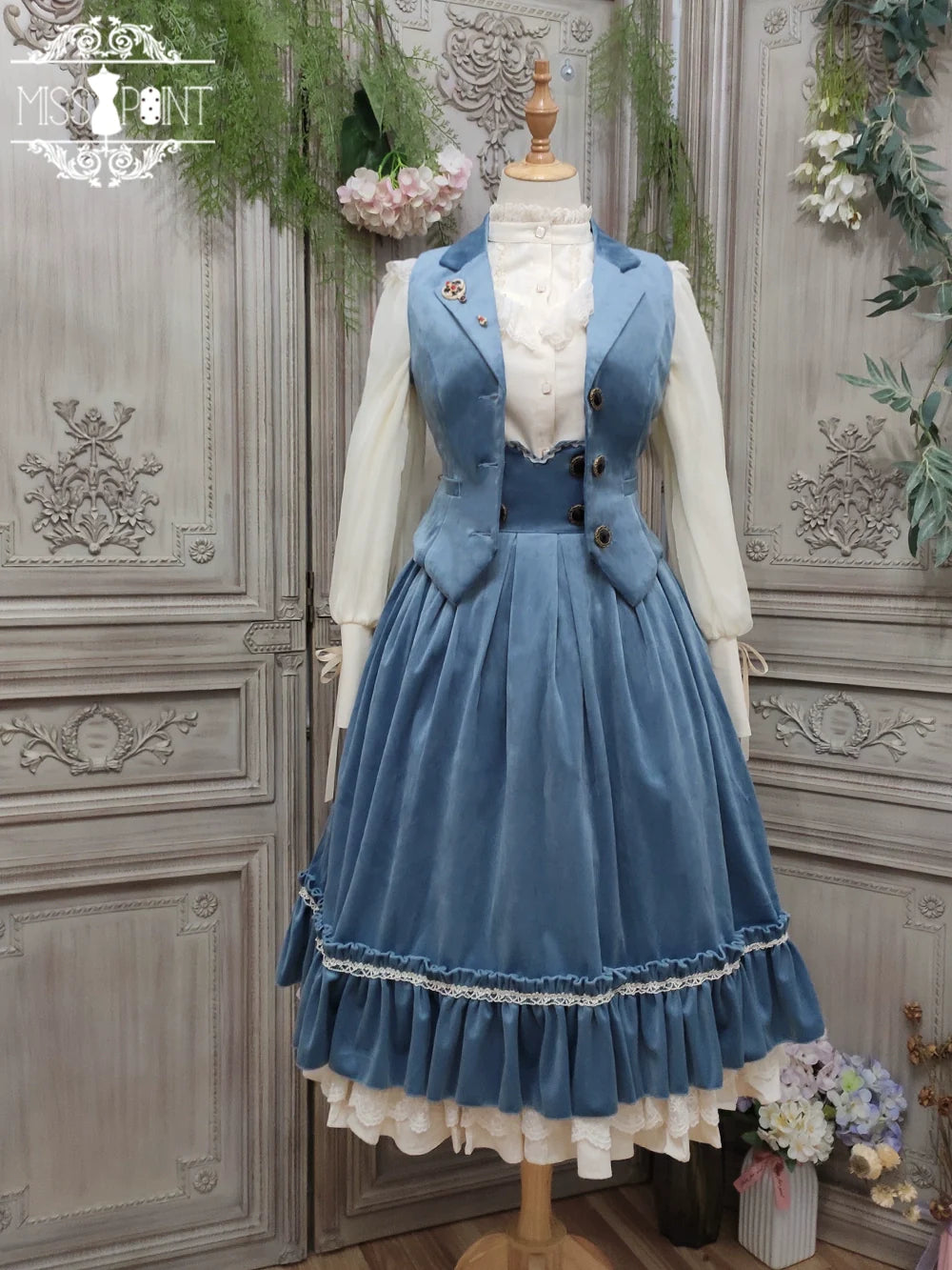 【予約販売】英国クラシカルロリィタ ベルベットハイウエストスカート