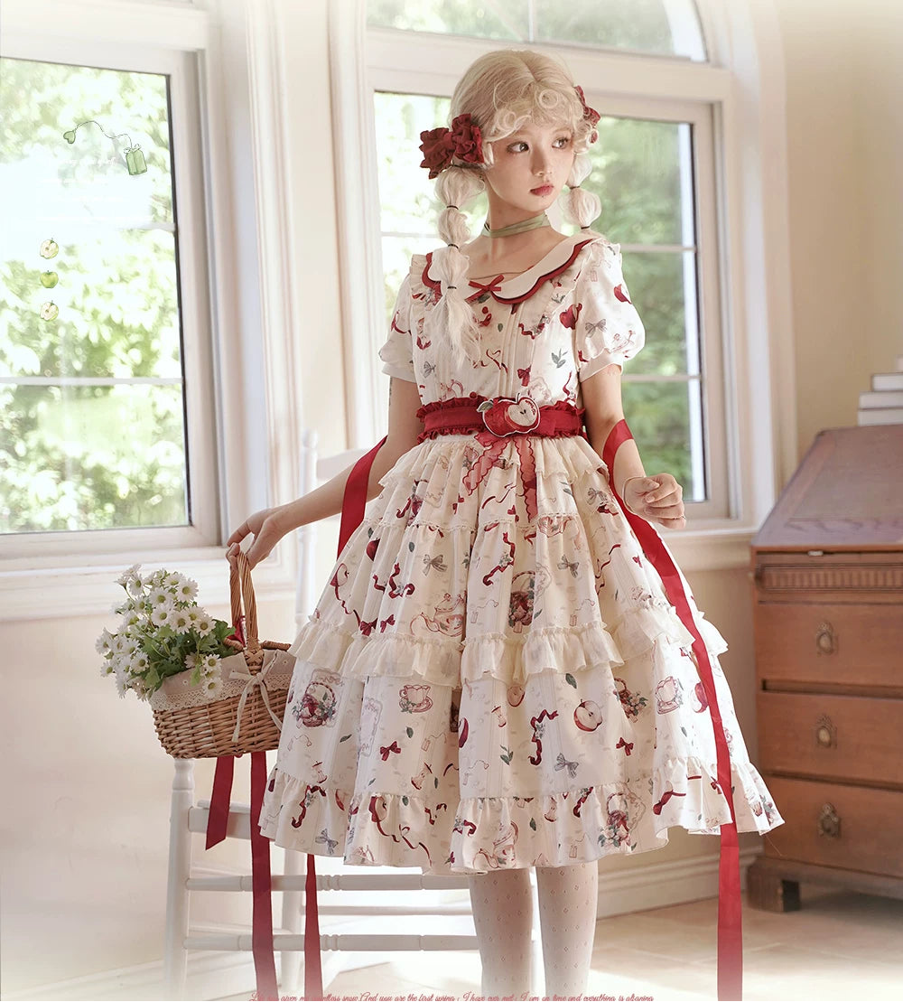 【受注予約9/2まで】Natural Apple Tea ガーデンワンピース・オフホワイト