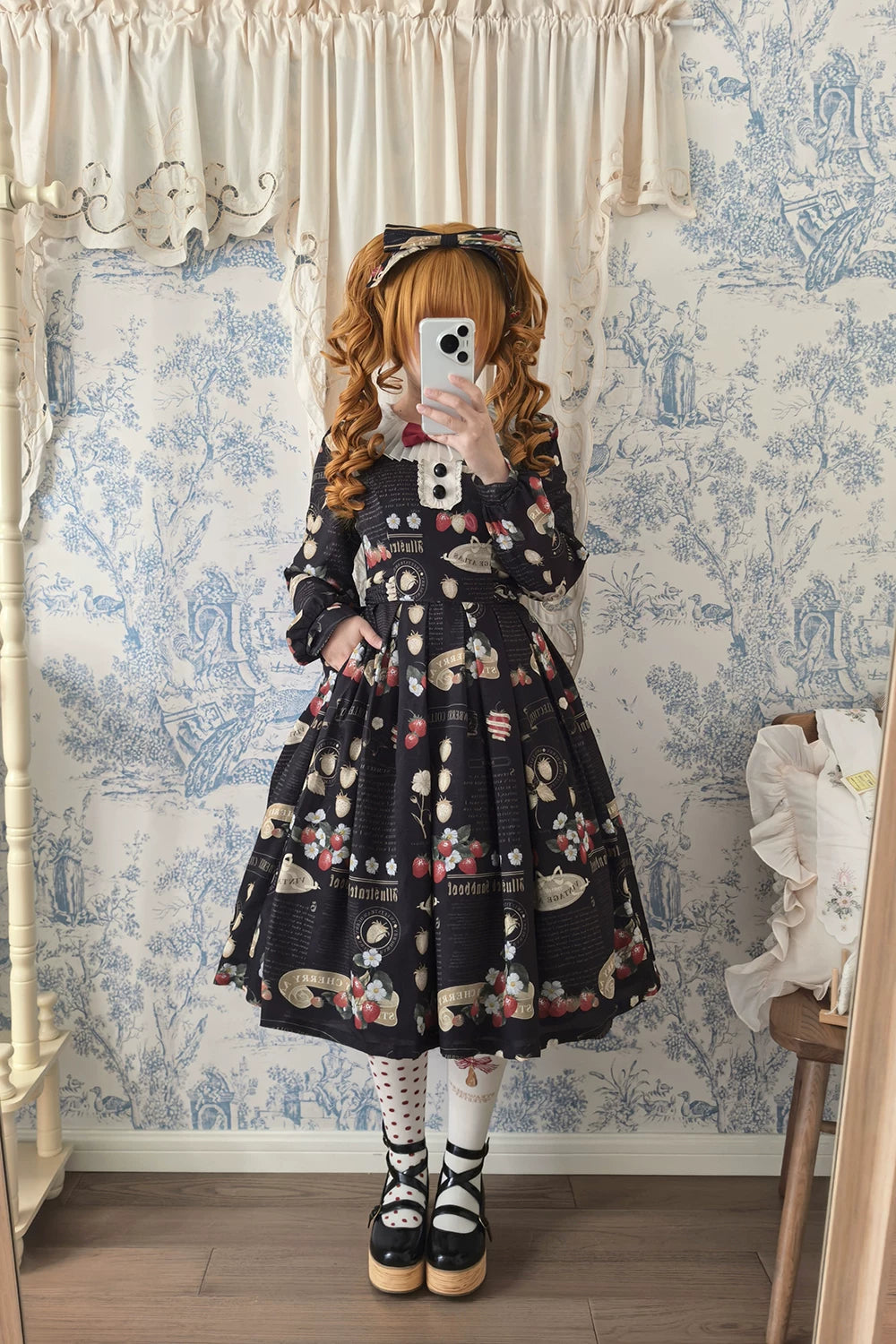 【予約販売】Strawberry Journal 長袖ワンピース