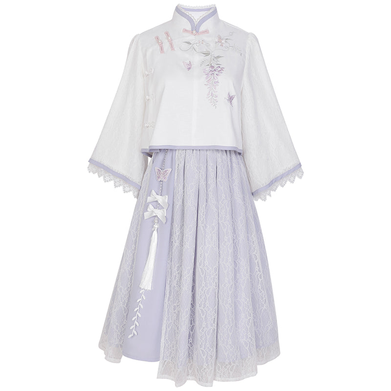 Wisteria 蝶と藤の華ロリセットアップ