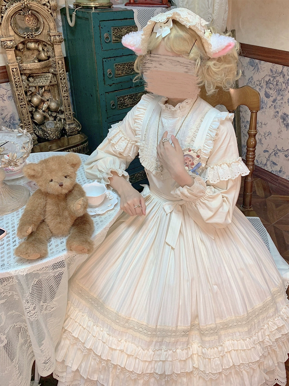 【予約販売】Sweetie Sheep ショルダーストラップ付きスカート・無地タイプ