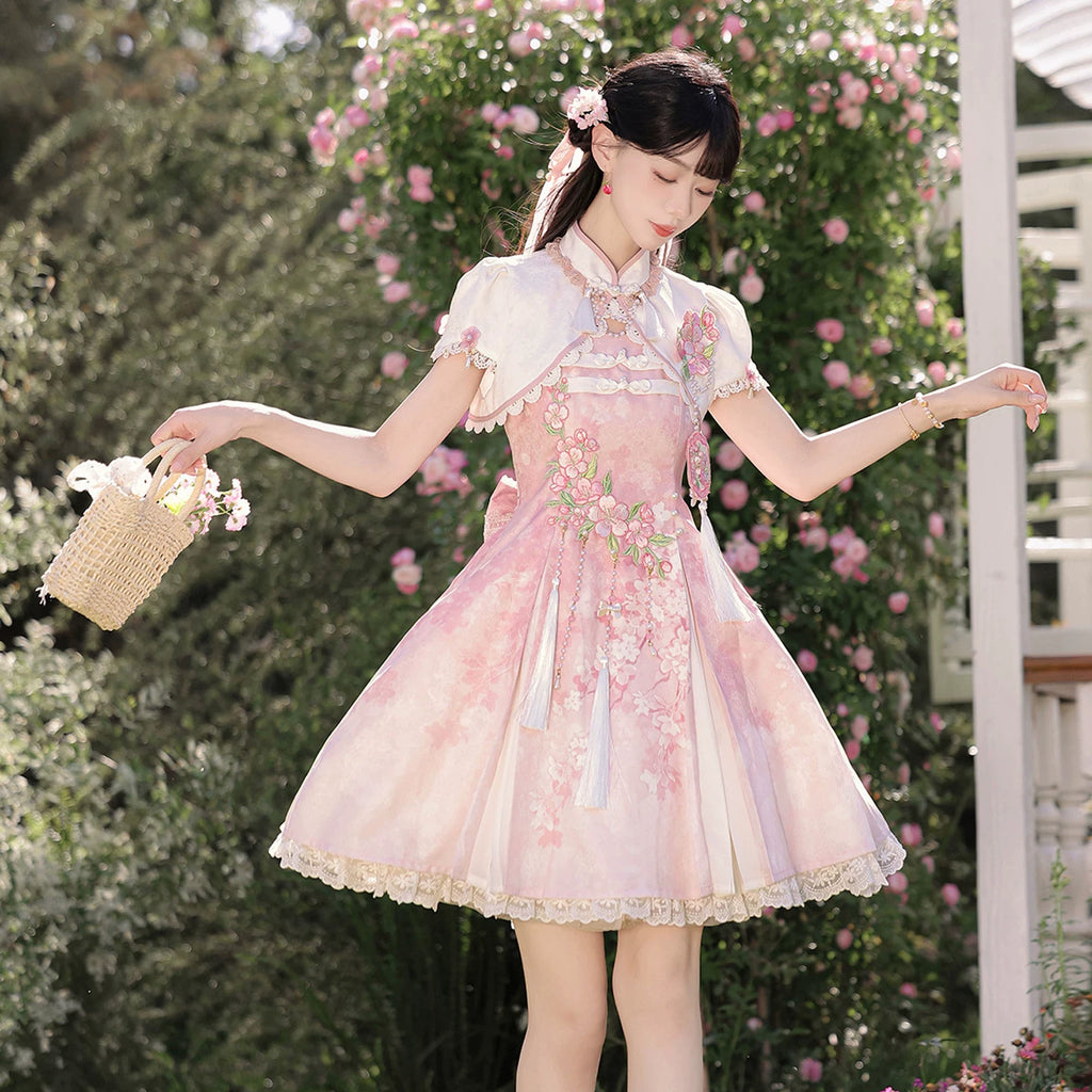 桜の手紙 華ロリジャンパースカートとボレロ – ロリータファッション 桜の手紙 華ロリジャンパースカートとボレロ – ロリータファッション