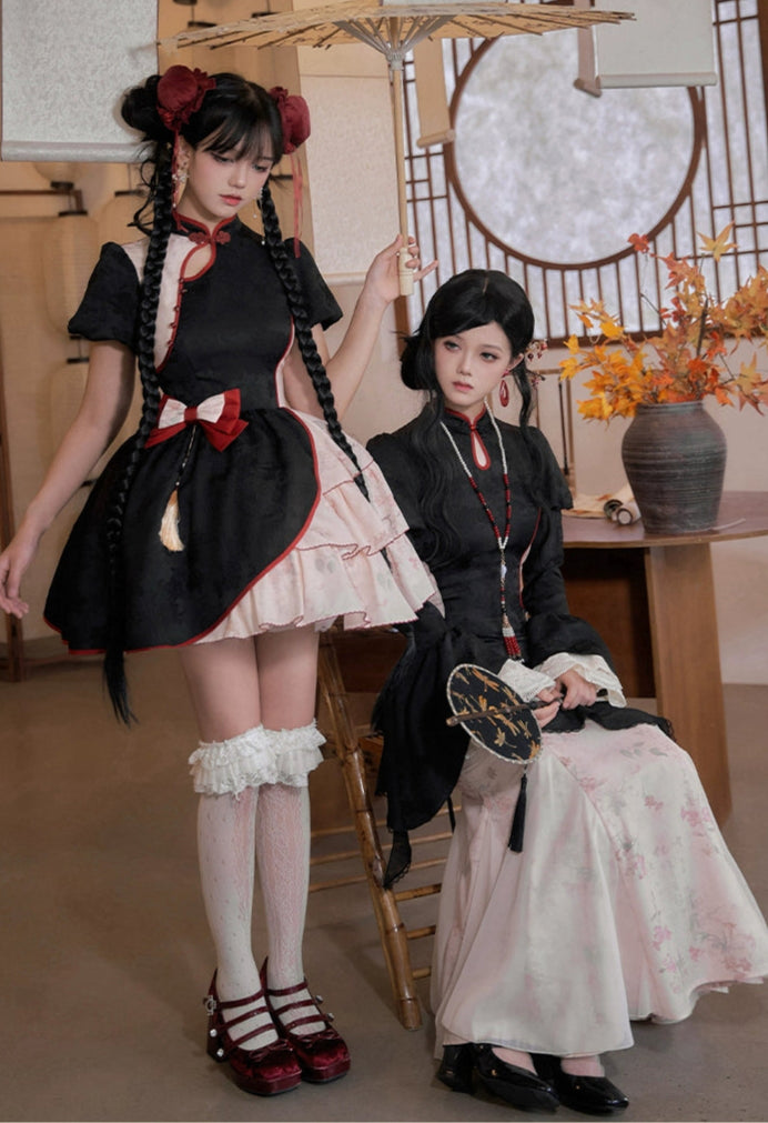 凌霄花 マーメイドライン 華ロリロングドレス 単品・５点セット