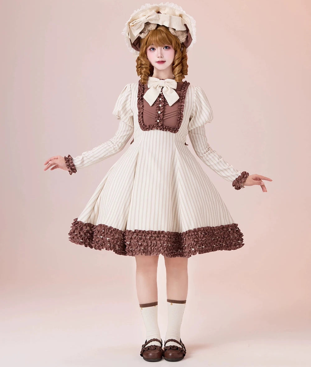 [Pre-orders available until 12/4] Classic Chocolat Stripe Short Dress