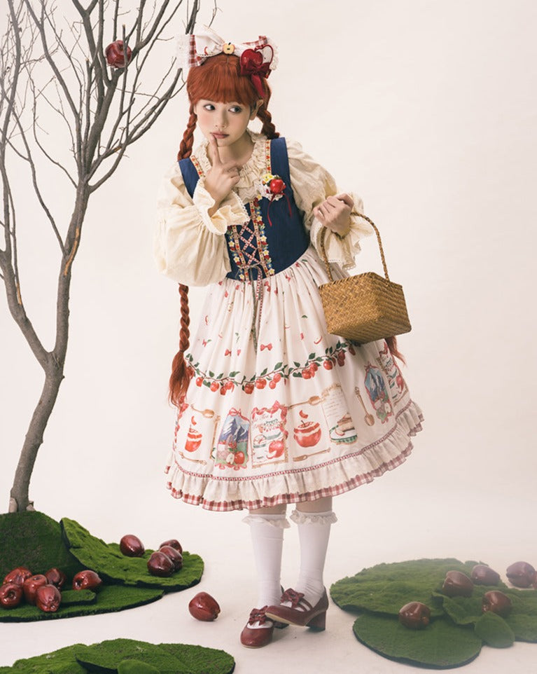 【予約販売】Apple Garden バイエルン風ジャンパースカート