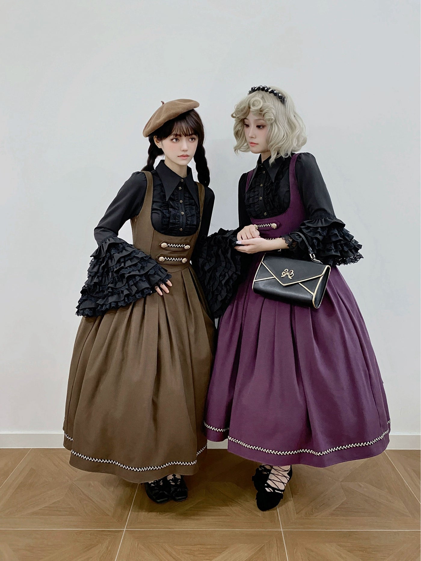 [Pre-orders available until 9/29] Bright Moon Corset Jumper Skirt, Plain Type [Brown]