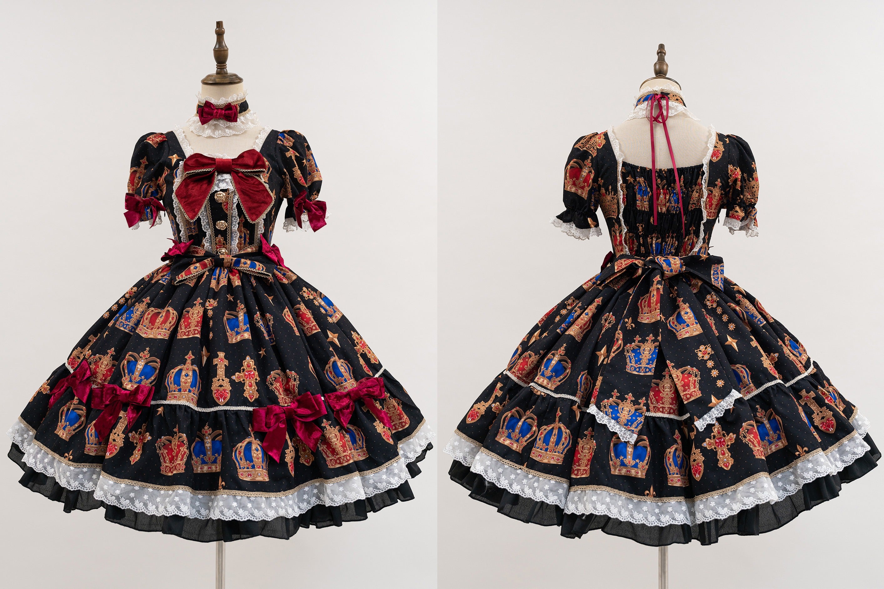 【再販・受注予約3/9まで】Star Crown ベルベットリボンのプリントワンピース
