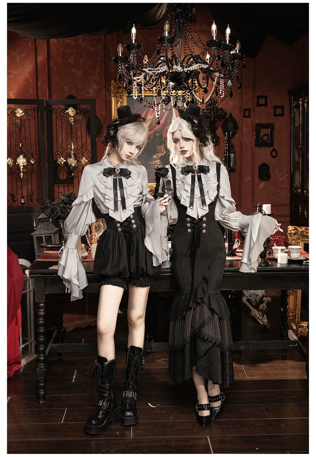【予約販売】夜鴉 ゴシックブラウス＆スカートセット