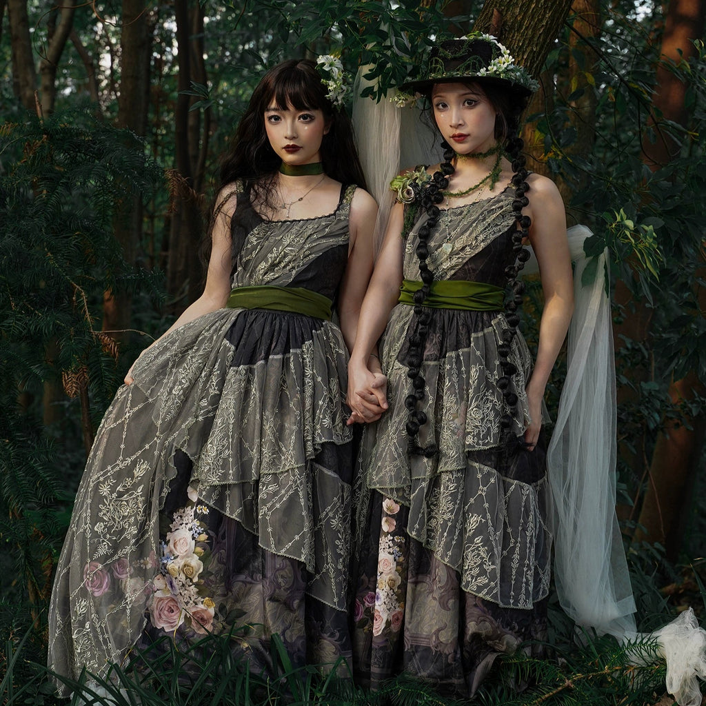 [Pre-orders available until 1/23] Anthea Garden jumper skirts in two styles, with floral prints