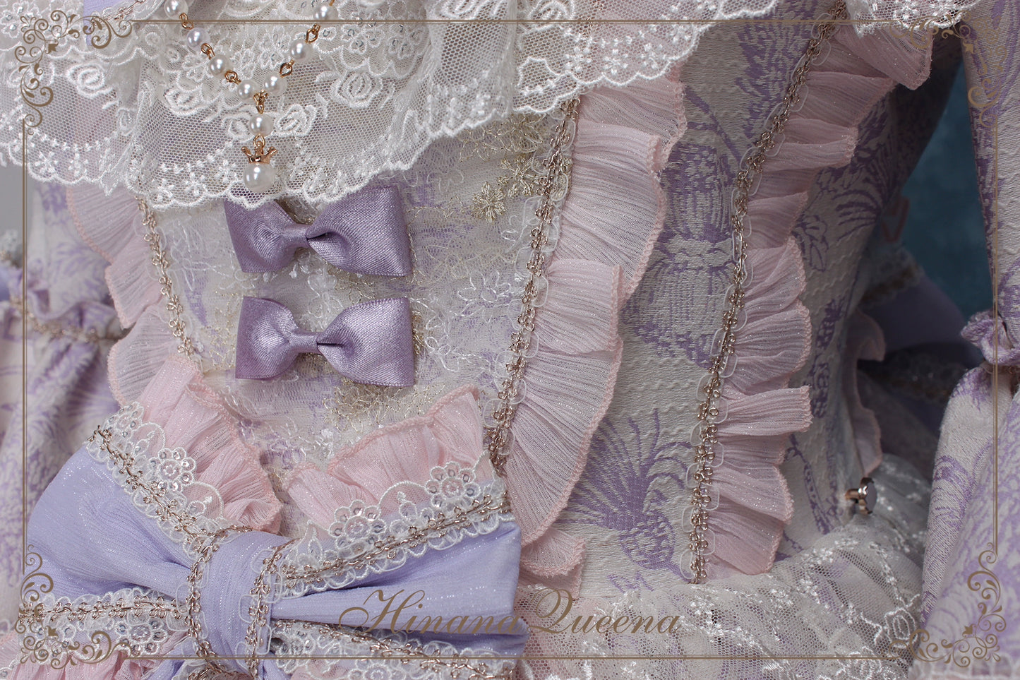 [Pre-orders available until 11/13] Rapunzel-style ribbon and lace luxury dress, short length