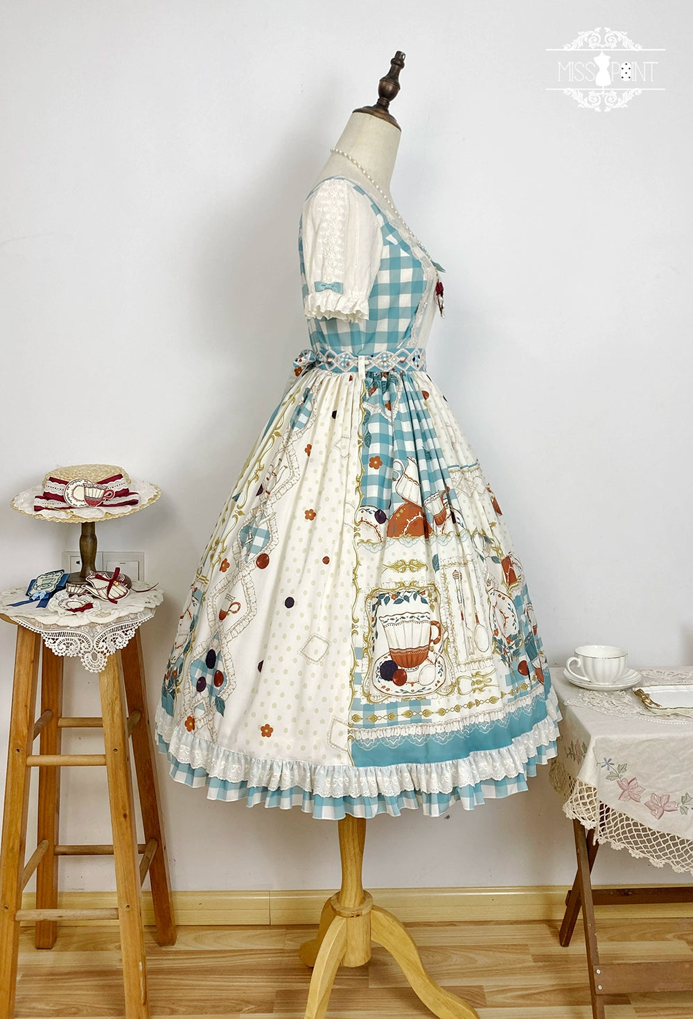 【予約販売】Picnic Tea Party スクエアネックワンピース