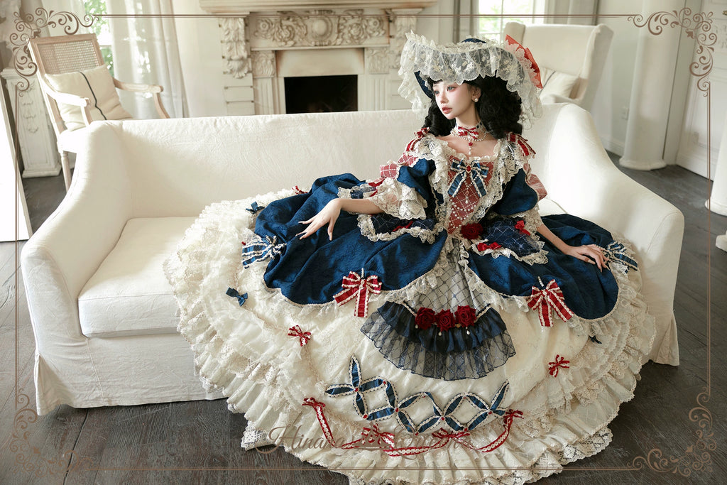 【受注予約6/26まで】Mirror Snow White プリンセスロングドレス・ネイビー