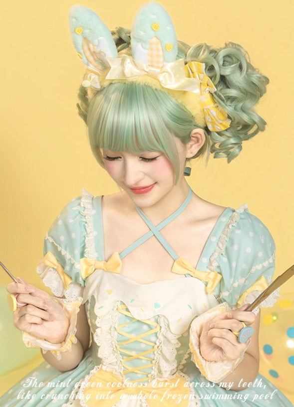 【受注予約9/8まで】Summer Ice Cool リボンの水玉ワンピース