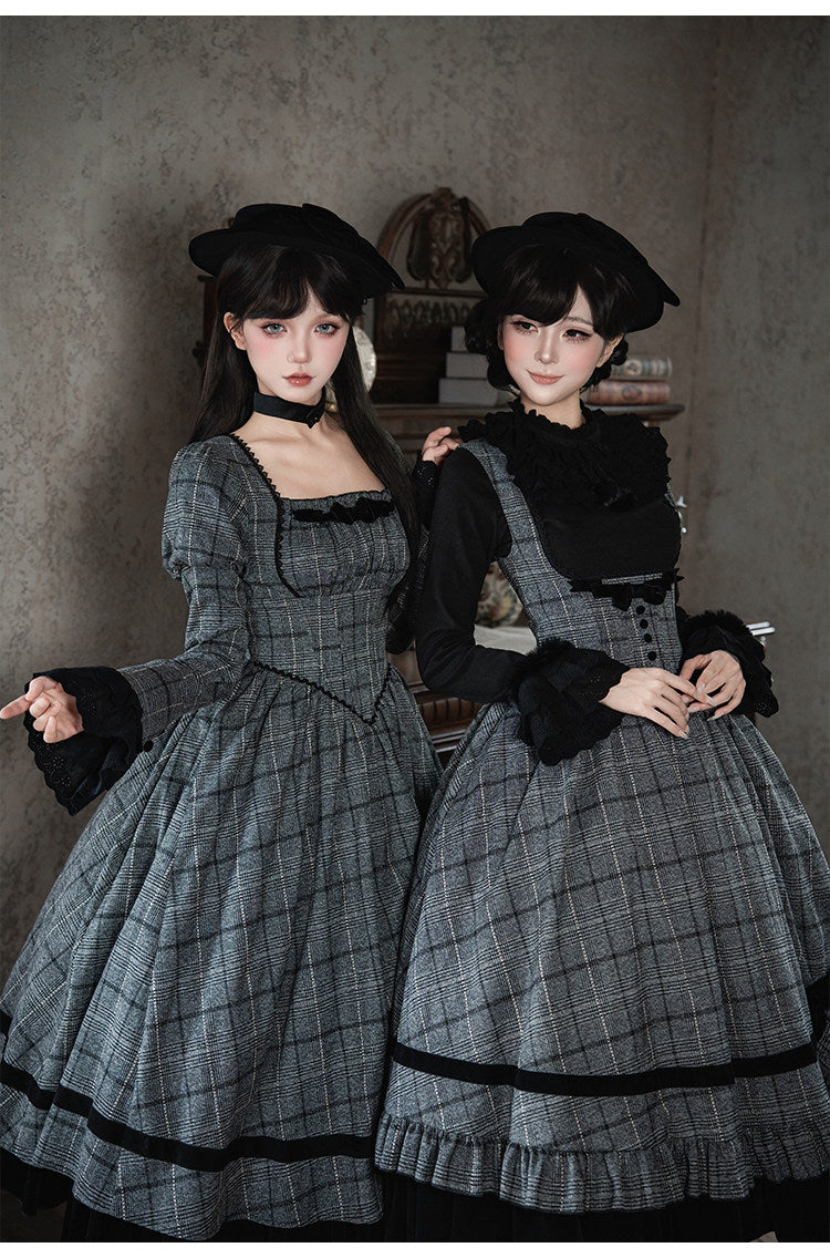 Previous Letter グレーチェックのジャンパースカート