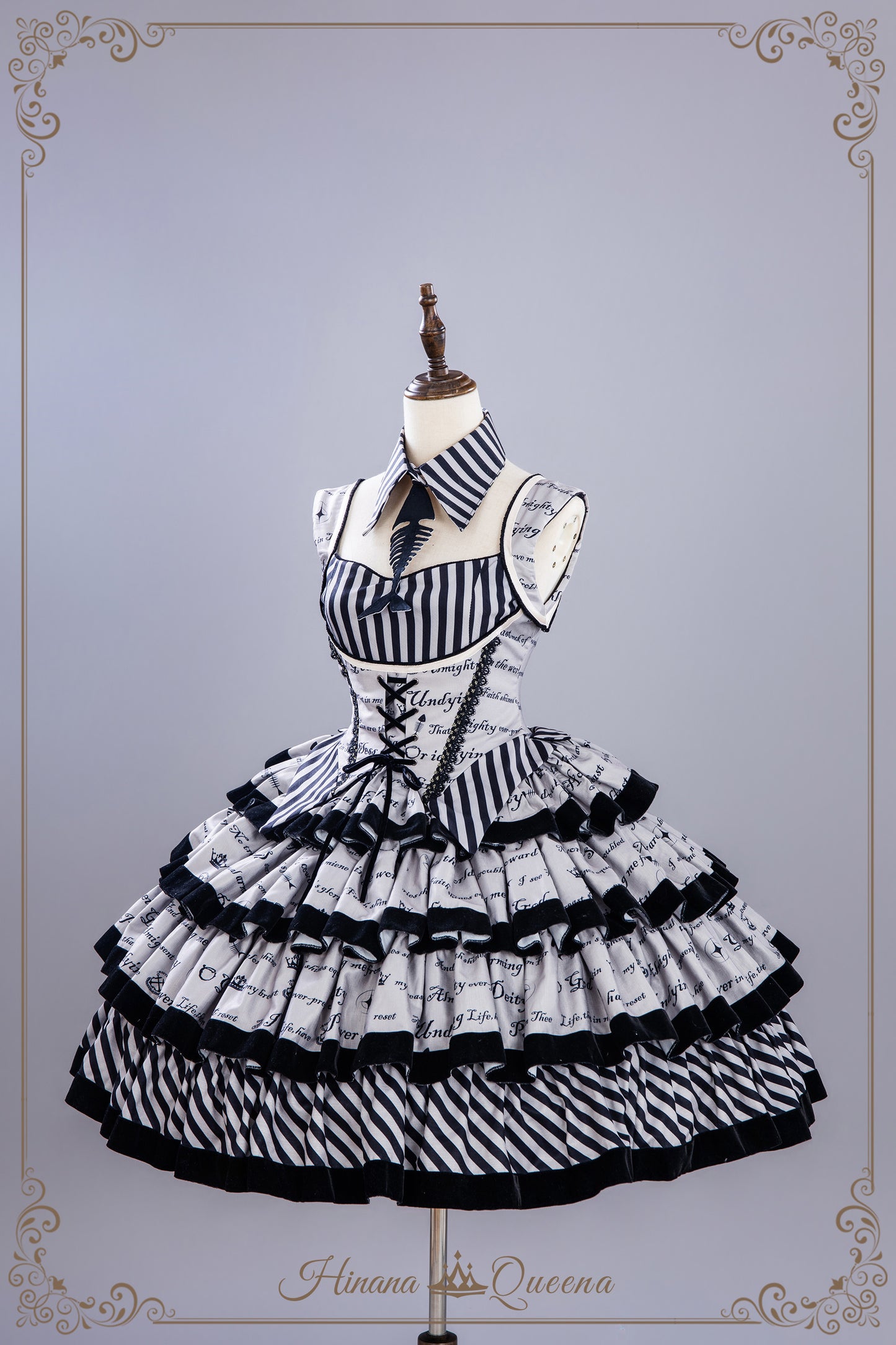 【受注予約11/12まで】暮夜 ストライプジャンパースカート