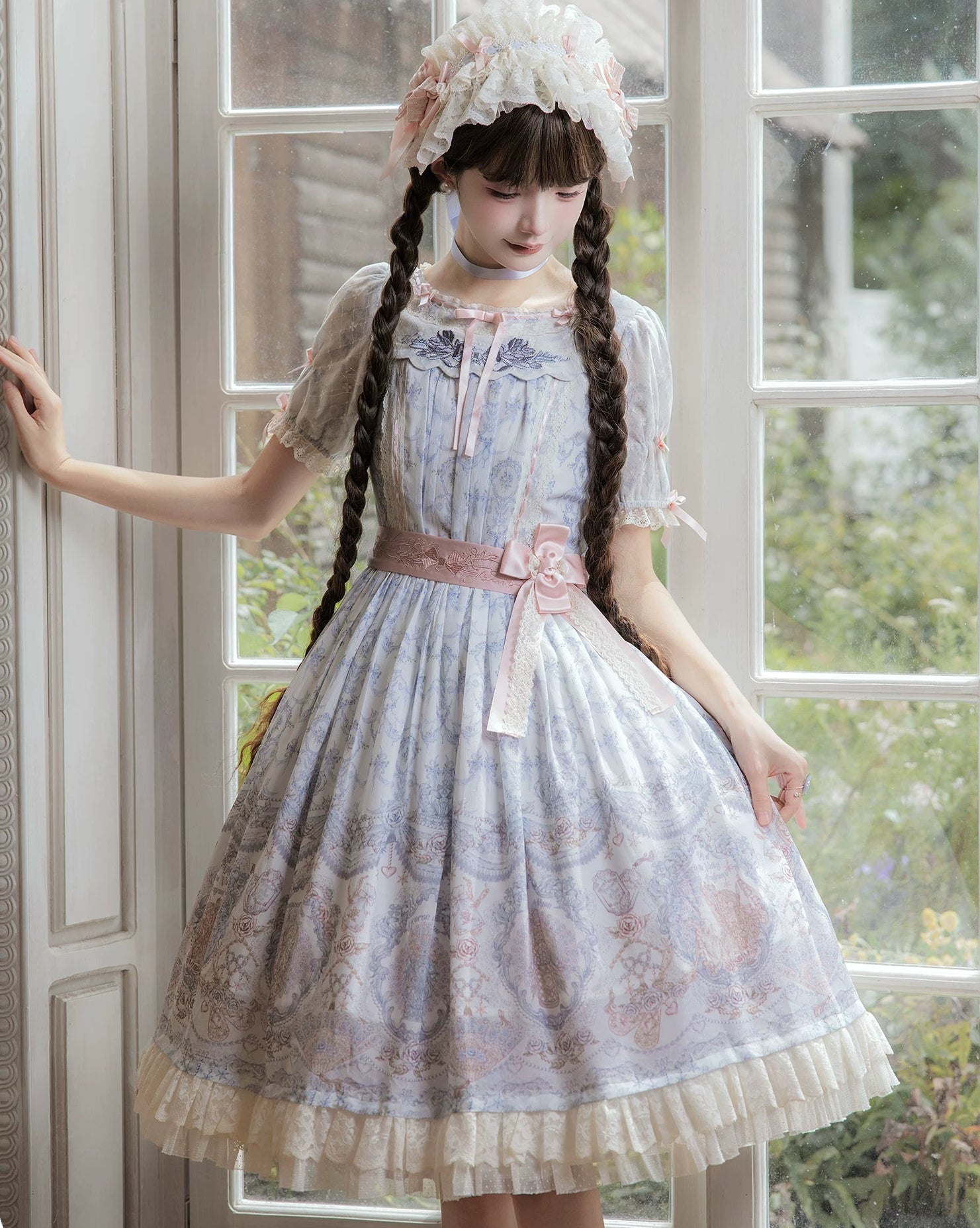 【受注予約9/13まで】Rose Aroma ラウンドネックワンピース