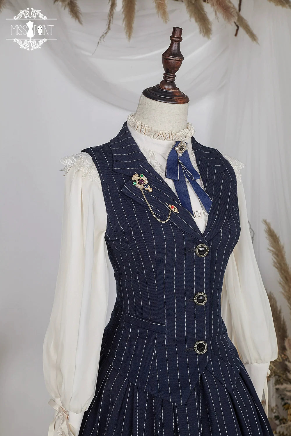 【予約販売】英国クラシカルロリィタ 縦縞ベスト