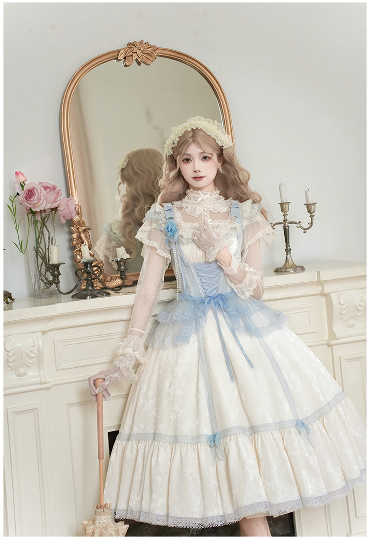 オーダーメイド エジプト超長綿100% 1000TC ジャガード ブルー 羽 予約販売】Sea Salt Iced Tea ライトブルージャガードジャンパー