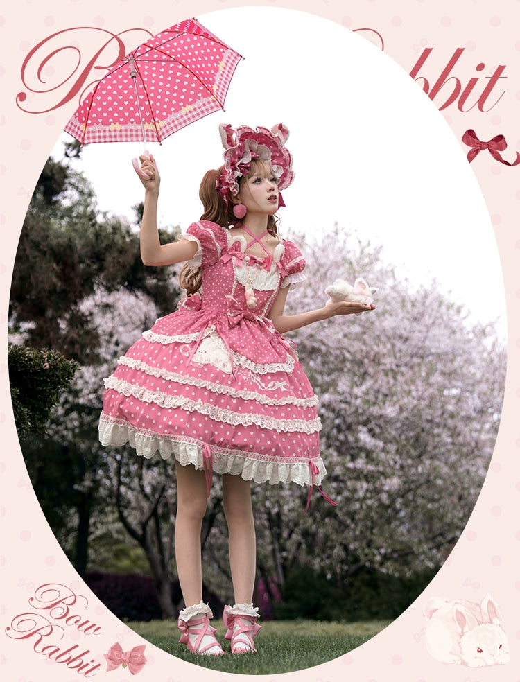 【受注予約6/11まで】Bow Rabbit 水玉ワンピース・全5色