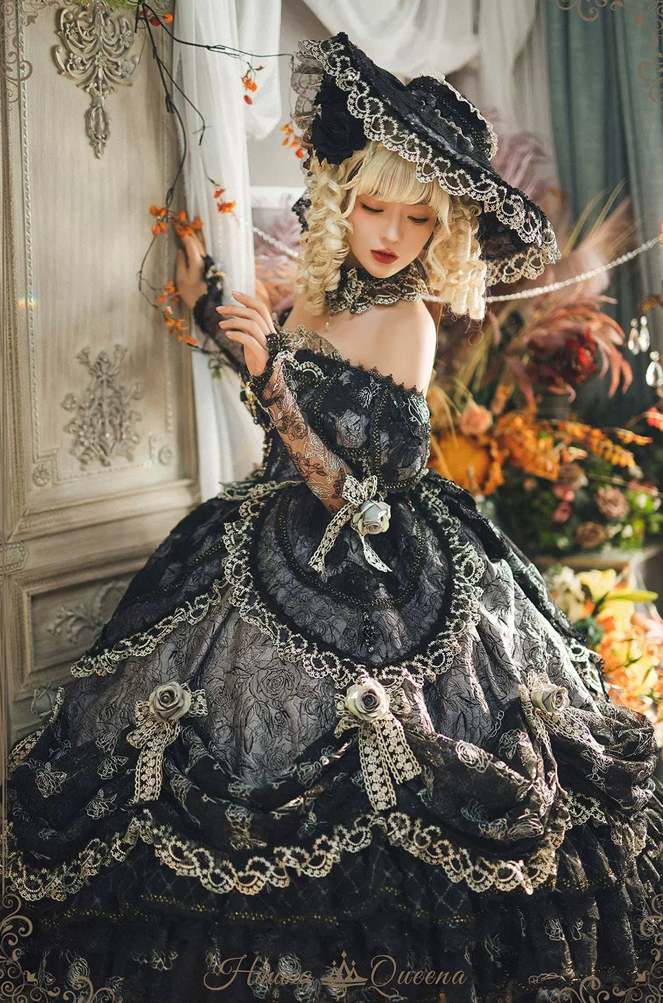 【受注予約9/16まで】With Bell プリンセスドレス ショート丈・ブラック