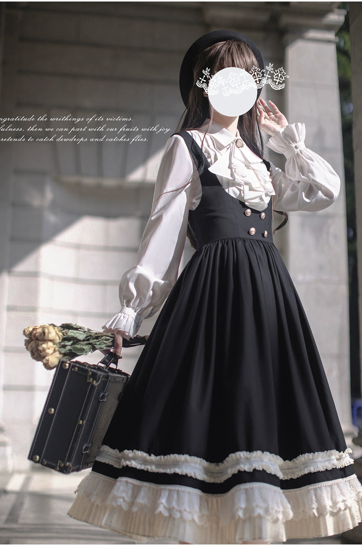 [Pre-order] British style black corset jumper skirt and blouse