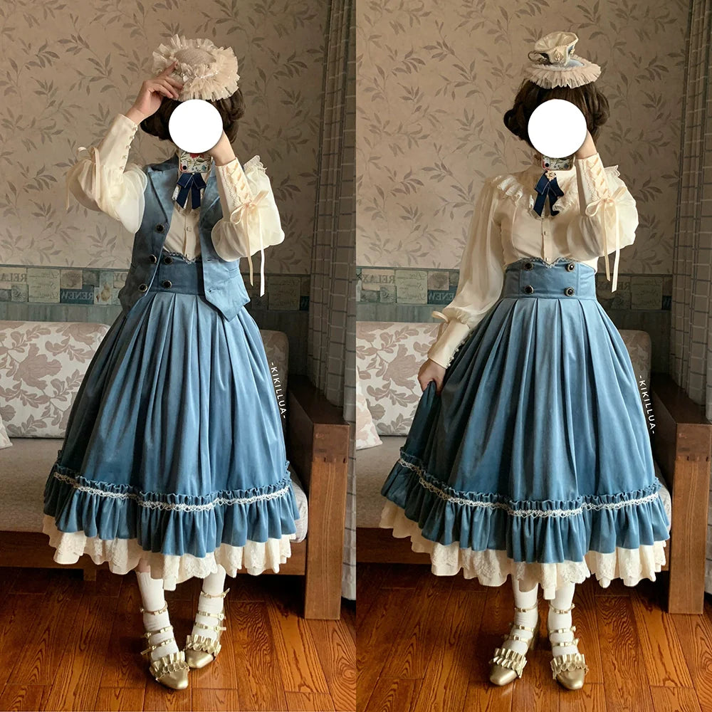 【予約販売】英国クラシカルロリィタ ベルベットハイウエストスカート