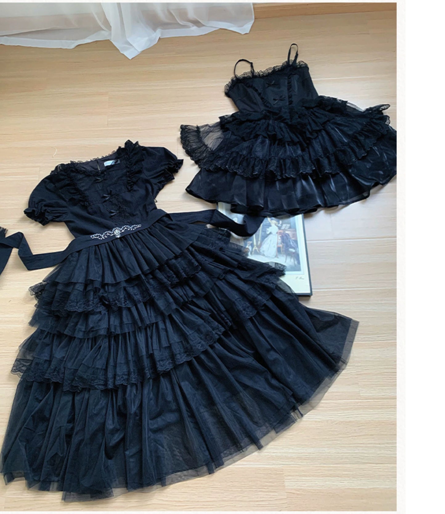 Dark Fairy Layered Frill Jumper Skirt and Blouse