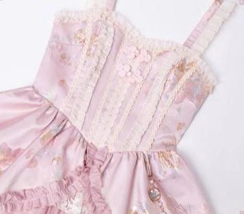 Flower Journey Flower and butterfly pink Hana Lolita jumper skirt