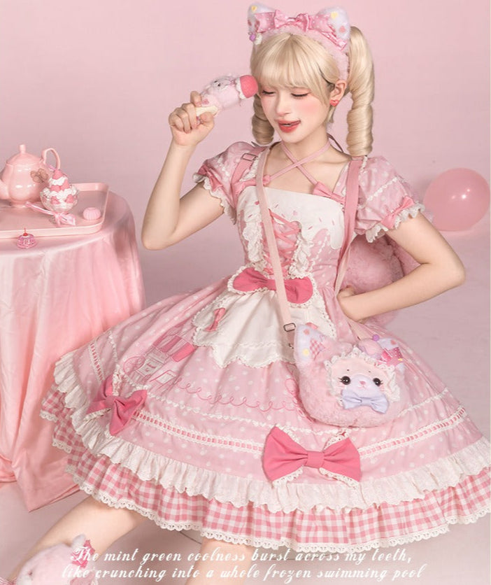 【受注予約9/8まで】Summer Ice Cool リボンの水玉ワンピース