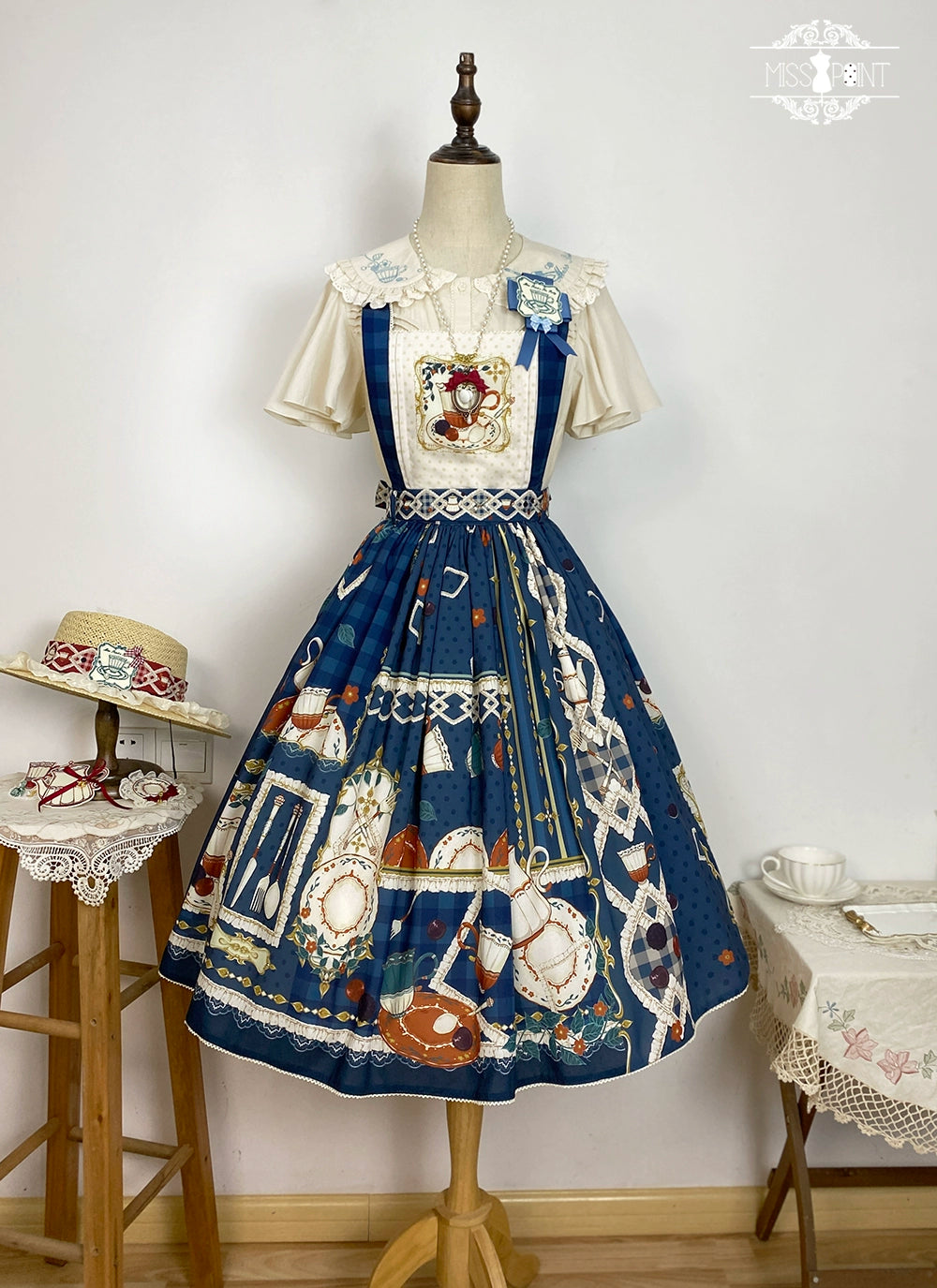 [Sales period ended] Picnic Tea Party 2way overall skirt