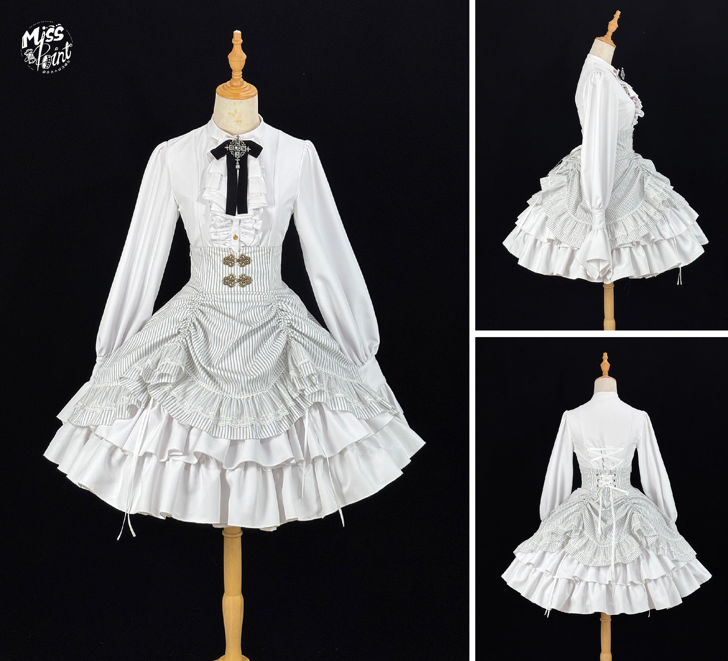 【受注予約1/7まで】領主貴族のゴスロリ 縦縞ハイウエストスカート・新色